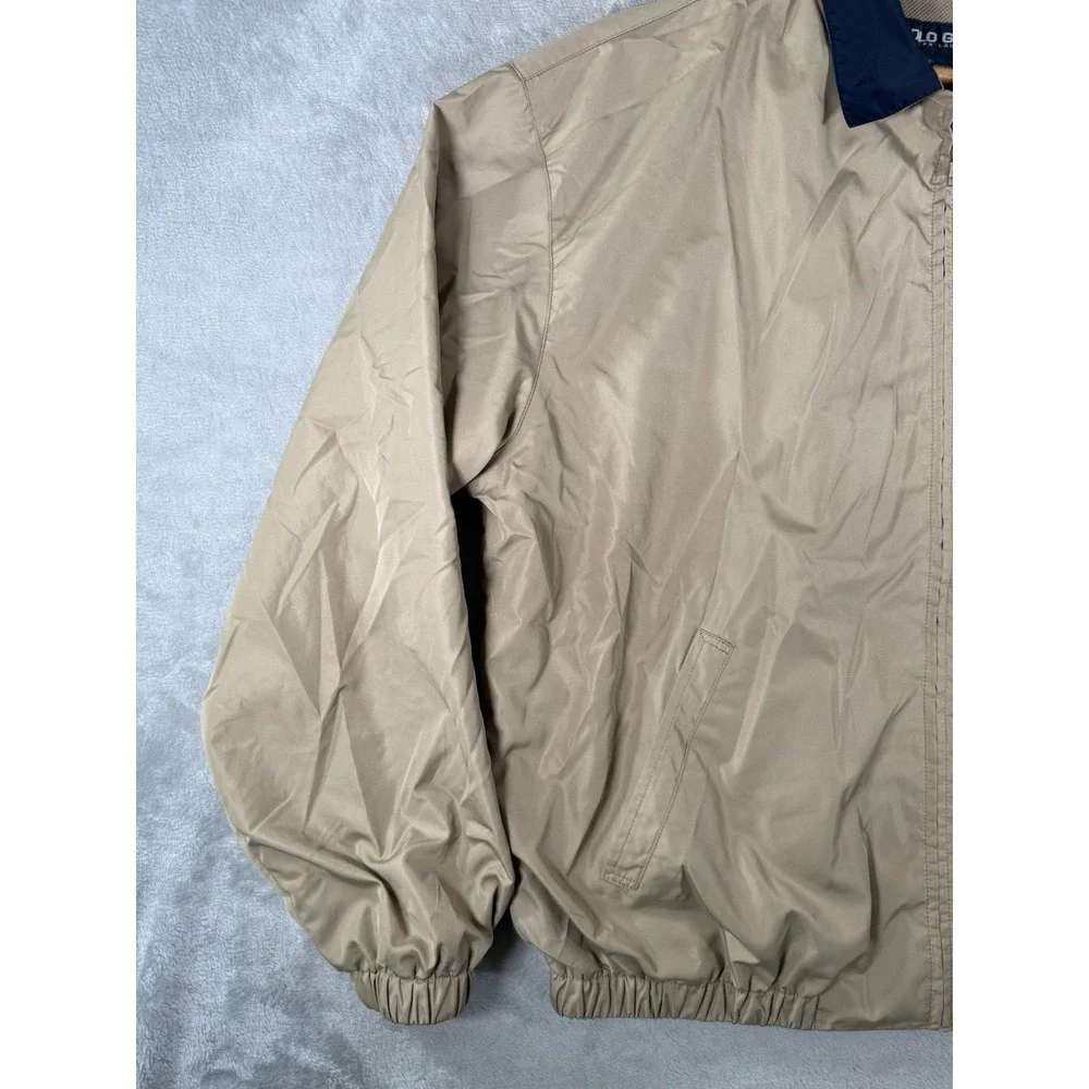 Polo Golf Ralph Lauren Jacket Men's XL Tan Harrington Full Zip Crest Logo